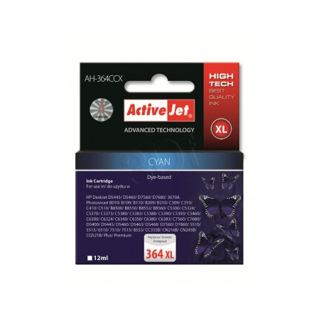 Cartuccia activejet ah-364ccx compatibile per hp no. 364xl ciano