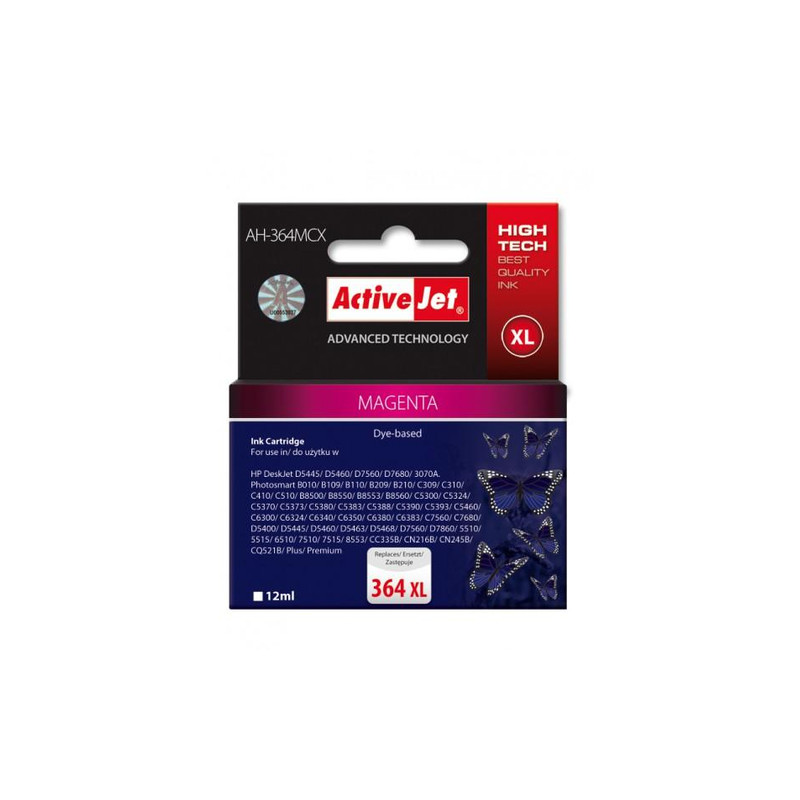 Cartuccia activejet ah-364mcx compatibile per hp no. 364xl magenta