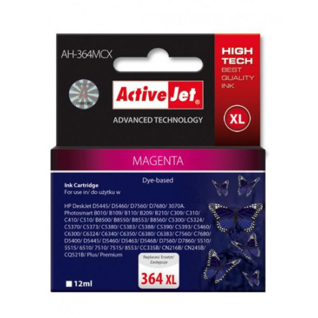 Cartuccia activejet ah-364mcx compatibile per hp no. 364xl magenta