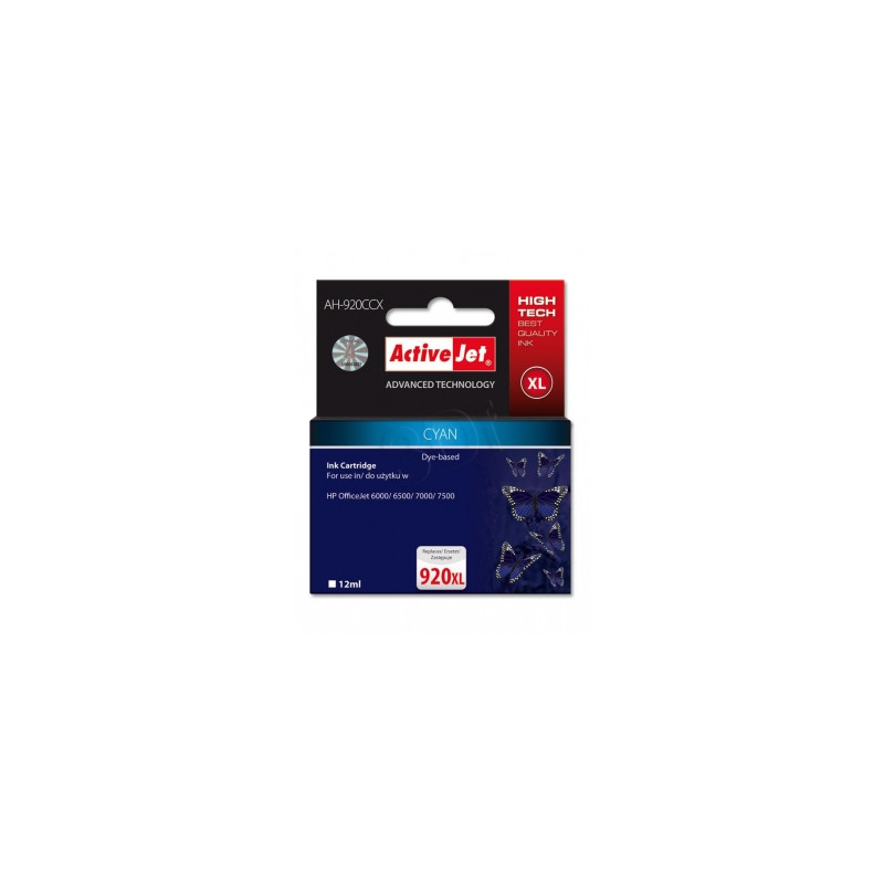 Cartuccia activejet ah-920ccx compatibile per hp no.920xl ciano