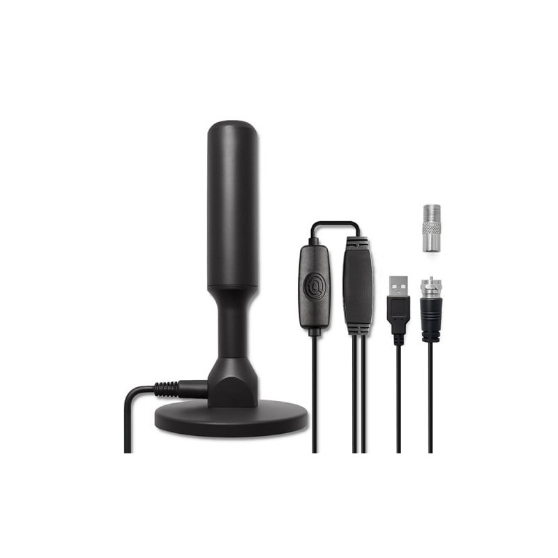 antenna tv dvb-t2 qoltec da interno con amplificatore di segnale