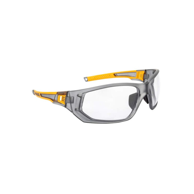 occhiali protettivi dewalt miter dpg112 grigio giallo lenti trasparente