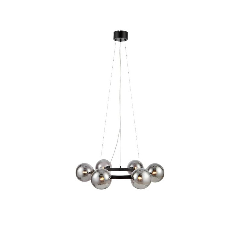 plafoniera markslojd circle 6xg9 20w ip20 nero fumo [108051]