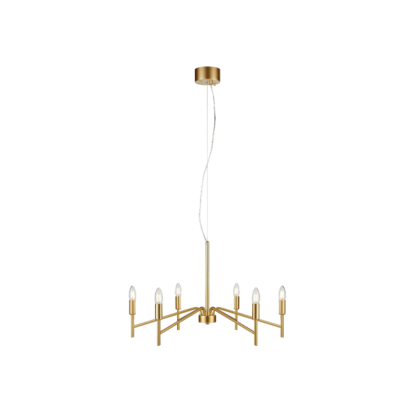 lampada da soffitto markslojd monarch 6xe14 18w in metallo oro [108210]