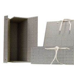 Scatola archivio brefiocart in legno con fettuccia 38x27cm dorso