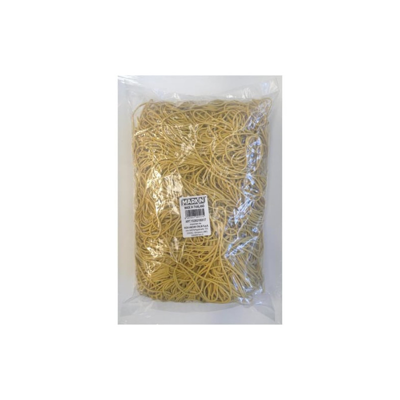 Elastici per ufficio markin 1kg in busta giallo diametro 50 mm [y525g050x15]
