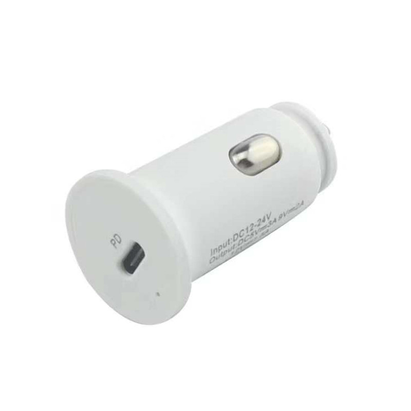 alimentatore da auto usb-c pd da 20w bianco