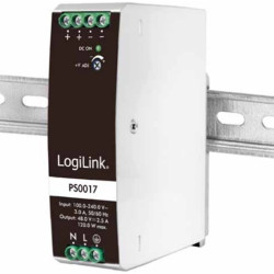 alimentatore per guida logilink ps0017 48v 2.5a 120w [ipw-din-dc48120w]