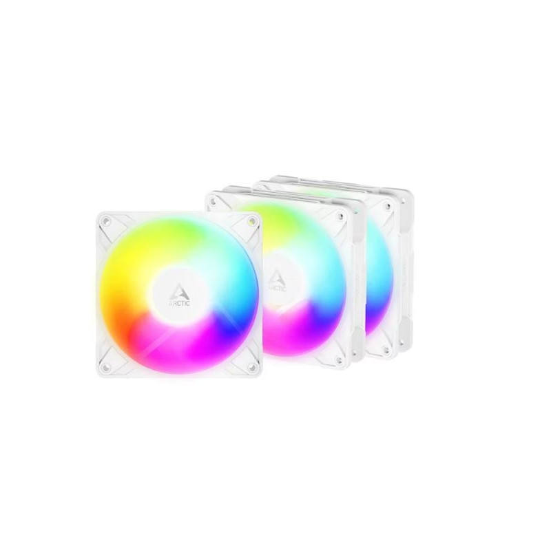 set ventole 120x120 arctic p12 pro reverse a-rgb pwm 120mm bianco