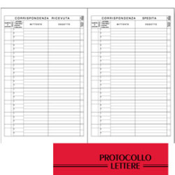 registro protocollo lettere ricevute/spedite bm 21x31cm 100 fogli