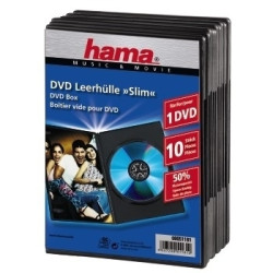 custodia dvd hama 10 pz. slim [51181]