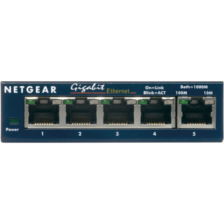 switch netgear 5p gigabit alimentatore esterno case plastica