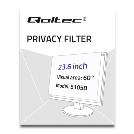 filtro privacy qoltec 23.6" 16:9 trasparente [51058]