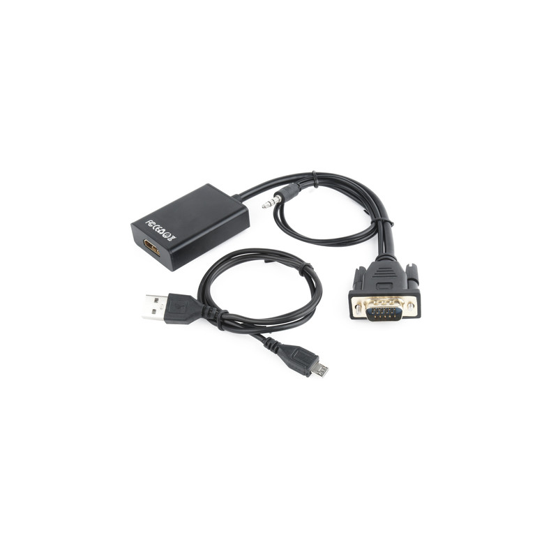 adattatore gembird (hdmi - d-sub(vga)) 0.15m nero [a-vga-hdmi-01]