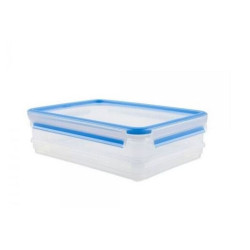 contenitore alimentare emsa clip & close 1.65l transparente/blu