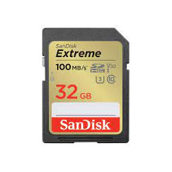 32gb scheda sdhc sandisk extreme 60/100 mb/s c10 v30 nero/oro [sdsdxvt-032g-gncin]