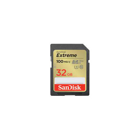 32gb scheda sdhc sandisk extreme 60/100 mb/s c10 v30 nero/oro [sdsdxvt-032g-gncin]