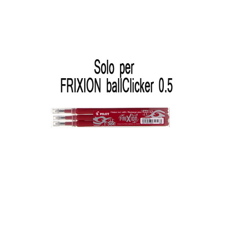 Set 3 refill sfera frixionball clicker 0.5mm rosso pilot [006572]