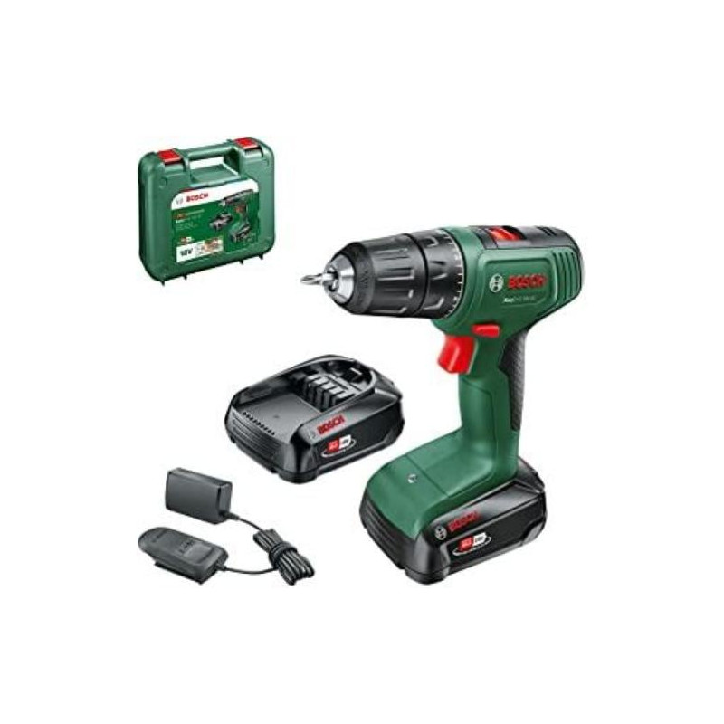 trapano avvitatore bosch senza fili a batteria 18v/2ah/1.630 giri/min