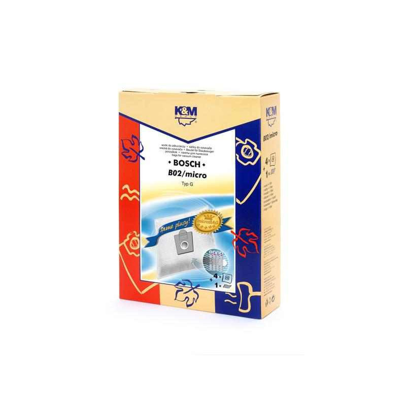 sacchetto k&m b02/micro per aspirapolvere 4pz bianco [ahkamob02micro0]