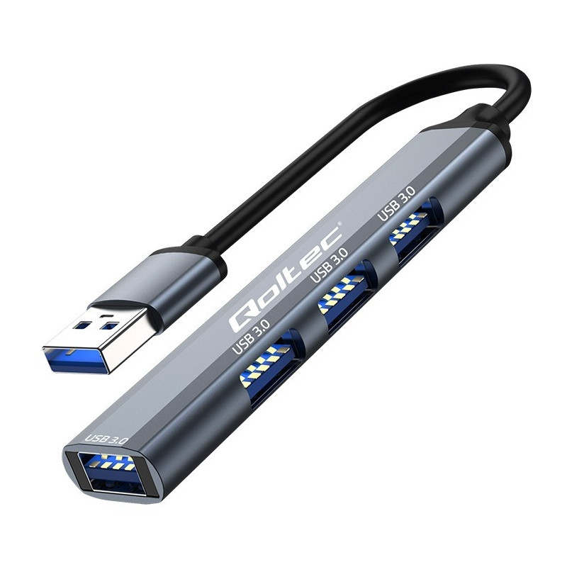 hub qoltec adattatore usb 3.0 4in1 4xusb 3.0 nero [nuqolus4p053791]