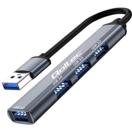 hub qoltec adattatore usb 3.0 4in1 4xusb 3.0 nero [nuqolus4p053791]