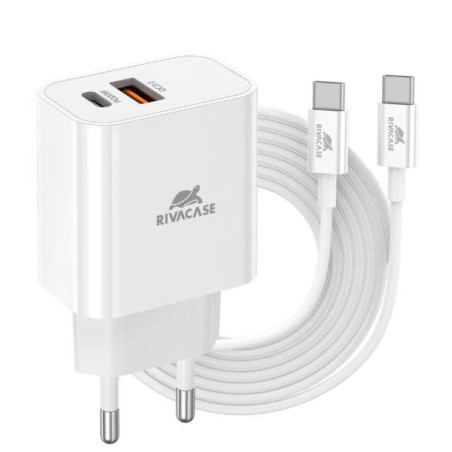alimentatore da rete riva case usb-a/c con cavo usb-c/c pd