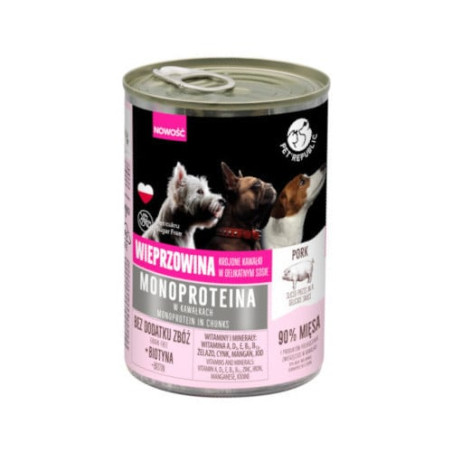 alimento umido petrepublic monoproteico con carne di maiale per cani