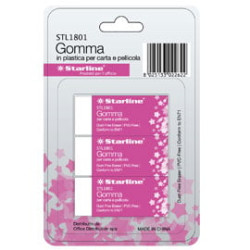 Blister 3 gomme bianche per matita starline [stl1801]