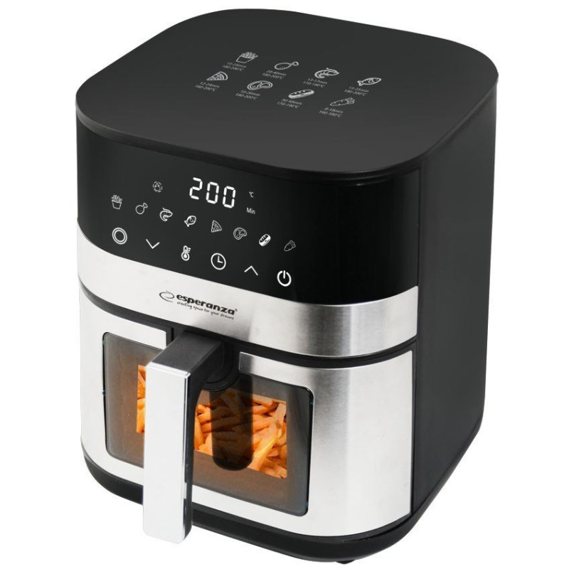 friggitrice ad aria esperanza pesce alla griglia 5l nero [hkespfr00eka003]