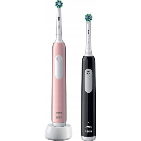 set di spazzolini oral-b pro series 1 cross action nero/rosa