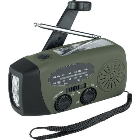 radio di emergenza fosco am/fm carica solare/manovella/usb con torcia