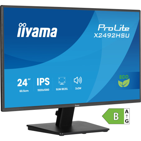 monitor led 24'' iiyama prolite x2492hsu-b1 full hd 1920x1080p/3ms/classe