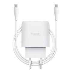alimentatore da rete trust maxo 45w con cavo usb-c 2m bianco