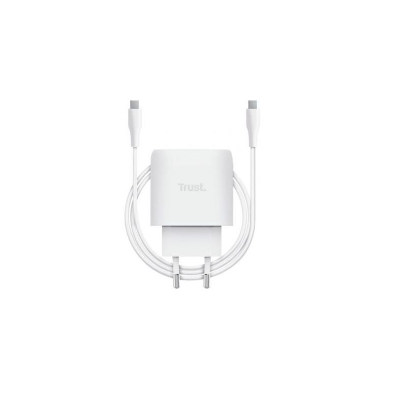 alimentatore da rete trust maxo 45w con cavo usb-c 2m bianco