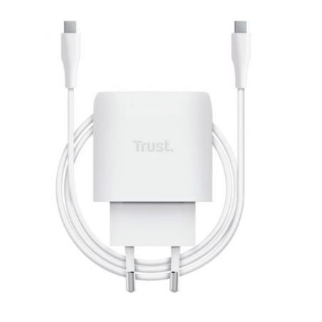 alimentatore da rete trust maxo 45w con cavo usb-c 2m bianco