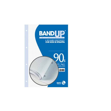 Blocco collato forati rinforzati bandup a4 90gr 40fg 5mm bm [0106433]