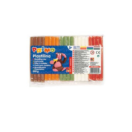 Pasta da modellare plastilina - panetto da 10 colori - 55g