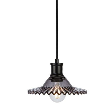 lampada a sospensione markslojd novia e27 ip20 40w 230v nera/fumo