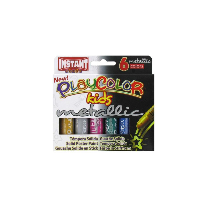 Tempera solida playcolor 6 colori metal in stick da 10gr [10321]