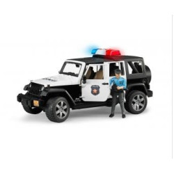 bruder spielweren 02526 jeep wrangler rubicon con poliziotto