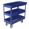 Carrello c/ruote in acciaio verniciato blu 3 ripiani 84x41cm h 82cm