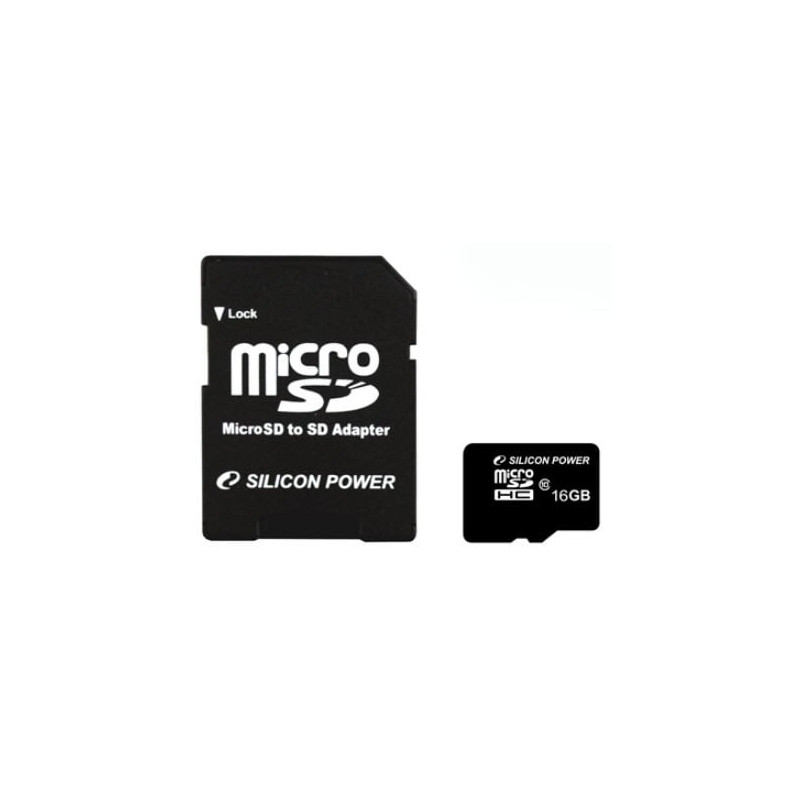 16gb scheda microsd silicon power classe 10 [sp016gbsth010v10-sp]