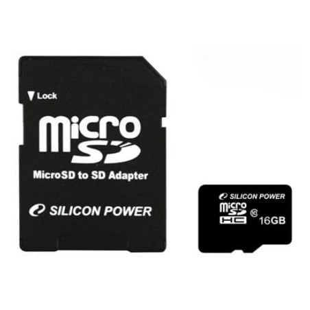 16gb scheda microsd silicon power classe 10 [sp016gbsth010v10-sp]