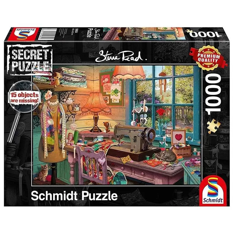 puzzle schmidt 59654 steve read laboratorio di cucito 1000pz multicolore