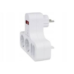 presa di alimentazione maclean mce224 f x4 con interruttore bianco