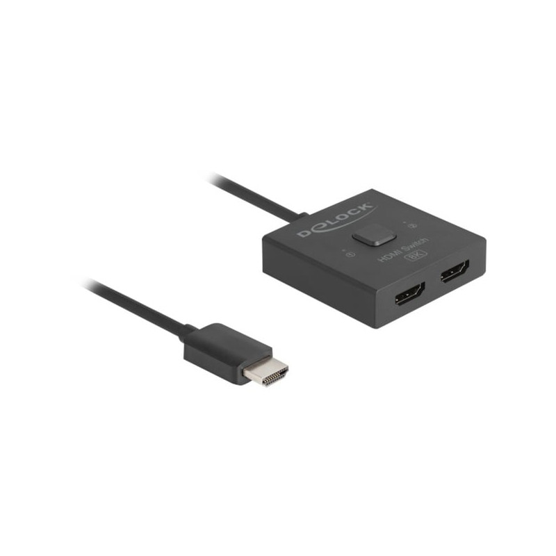 switch hdmi delock 18901 2in1 bidirezionale 8k 60hz nero [18901]