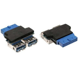 Inline adattatore usb 3.0 2x type-a femmina a idc 19pin maschio