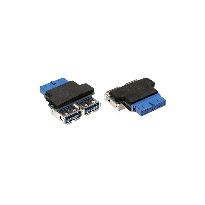 Inline adattatore usb 3.0 2x type-a femmina a idc 19pin maschio