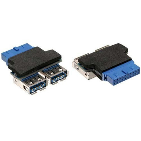 Inline adattatore usb 3.0 2x type-a femmina a idc 19pin maschio